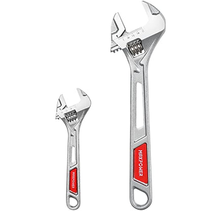 MAXPOWER Adjustable Spanner Set, Adjustable Wrench Set, 150mm/6 and 250mm/10, 2-Pieces