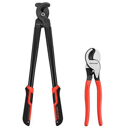 Cable Cutters Set, MAXPOWER 250mm & 380mm Heavy Duty Cable Wire Cutters Electricians Wires Cables Cutting Pliers for Cutting Copper and Aluminum Cable - Pack of 2