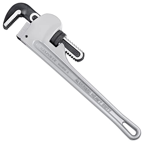 MAXPOWER Pipe Wrench 450mm, 18"/450mm Heavy Duty Aluminum Stillson Plumbing Wrench Straight Pipe Spanner