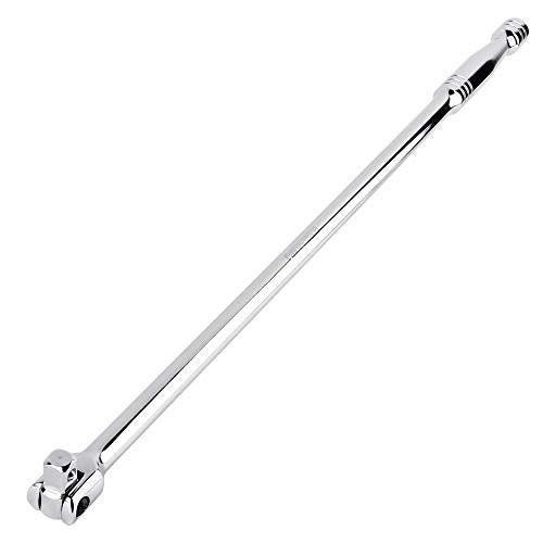 MAXPOWER 1/2 Breaker Bar, 1/2-Inch Sq Drive 600mm Breaker Bar Flex Handle, 600mm/24-Inch, Silver