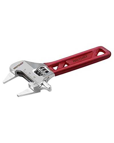 MAXPOWER Adjustable Spanner 150mm/6-Inch, Slim Jaw Adjustable Wrench with MAX. Opening 30mm & Super Slim Jaw Thickness 2.5mm