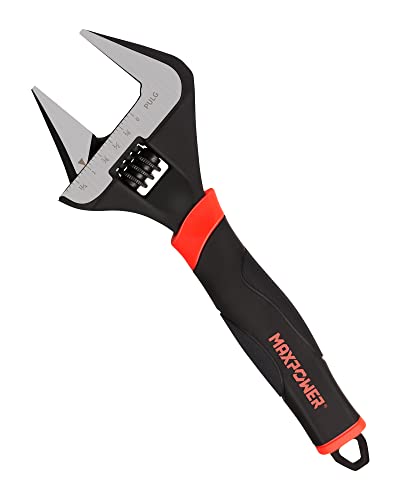 MAXPOWER Adjustable Spanner 200mm/8-Inch, Wide Opening Adjustable Wrench for Plumber - MAX Opening Capacity 35mm