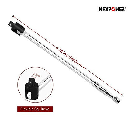 MAXPOWER 450mm/18 Breaker Bar with 1/2" Flexible Square Drive Head and Chrome Vanadium Steel Handle