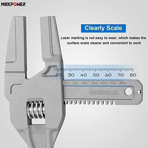 MAXPOWER Adjustable Spanner Wide Jaw, 250mm (10 Inch) Plumbing Basin Adjustable Wrench Pipe Wrench for Plumber - MAX Opening Capacity 95mm