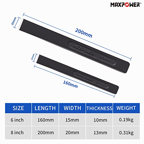 Splitting Chisel Set, MAXPOWER Flat Cold Chisels for Stone, Brick and Soft Steel, 150mm/6" and 200mm/8"