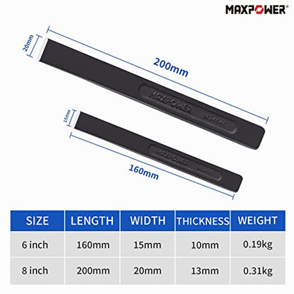 Splitting Chisel Set, MAXPOWER Flat Cold Chisels for Stone, Brick and Soft Steel, 150mm/6" and 200mm/8"