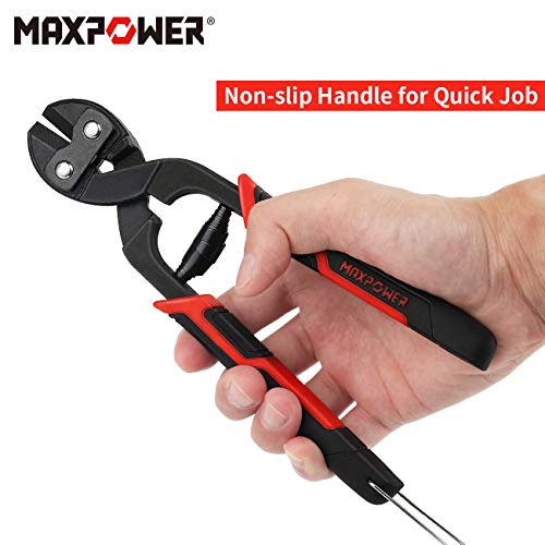 Bolt Cutter, MAXPOWER 200mm Mini Leverage Bolt and Metal Wire Cutter, Cable, Chain, Spring Snips Clippers