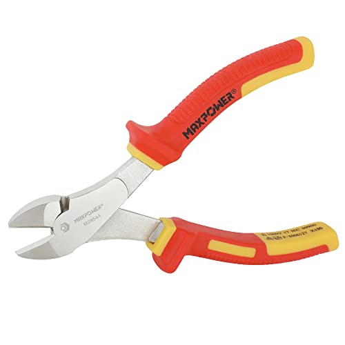 Side Cutters Insulated, MAXPOWER VDE Insulated Diagonal Side-Cutting Pliers Wire Cutters Wire Cutting Pliers 1000V VDE-Tested for Electricians, 200mm