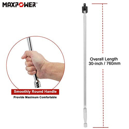 MAXPOWER Breaker Bar 750mm, 1/2-Inch Square Drive Breaker Bar Flex Handle, 30-inch/750mm