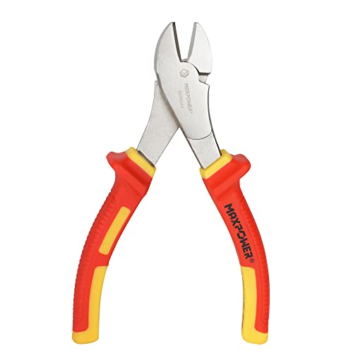 Side Cutters Insulated, MAXPOWER VDE Insulated Diagonal Side-Cutting Pliers Wire Cutters Wire Cutting Pliers 1000V VDE-Tested for Electricians, 200mm