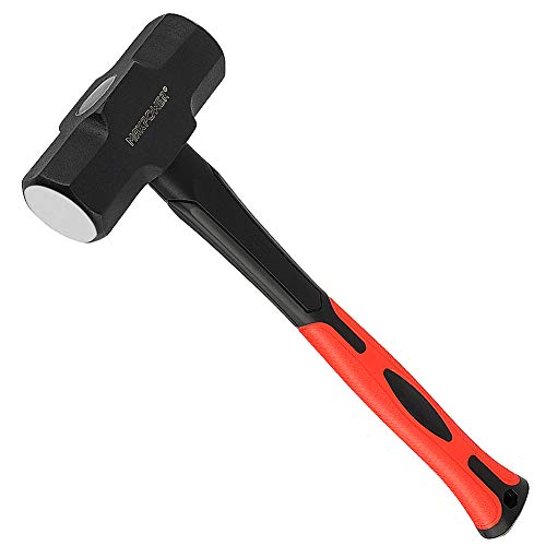 MAXPOWER Sledge Hammer, 4lb/1800G Club Hammer with Steel Head and Shock-Resistant 12-inch/310mm Fiberglass Handle