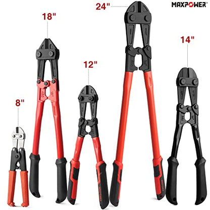 Bolt Cutter 300mm, MAXPOWER Small Mini Cr-Mo Bolt Croppers Wire Cable Cutter for Wire, Cable, Chain or Spring- MAX. Opening Capacity 15mm