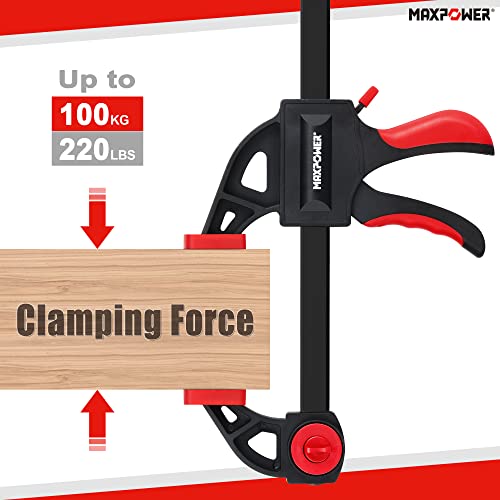 Spreader Clamp 500mm (19"), MAXPOWER Ratchet Bar Clamps 300mm (12Inch) Quick Release One-Handed Wood Clamp for Woodworking and DIY Projects