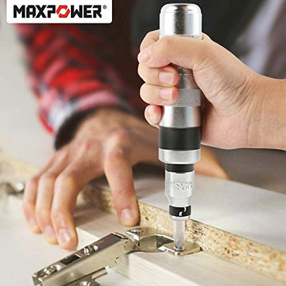 Impact Screwdriver Set, MAXPOWER 8PCs Reversible Manual Hand Impact Driver Kit with Detachable 1/2-Inch Square Drive, Phillips Bits and Slotted Bit