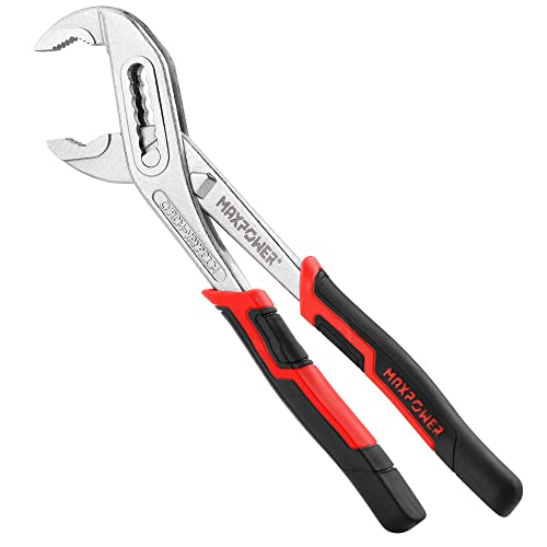 Water Pump Pliers 250mm(10"), MAXPOWER Slip Joint Pliers Tongue-and-Groove Pliers Multigrip Groove Joint Plumbing Clamp for Tightening & Loosening Nuts, Bolts, Pipe