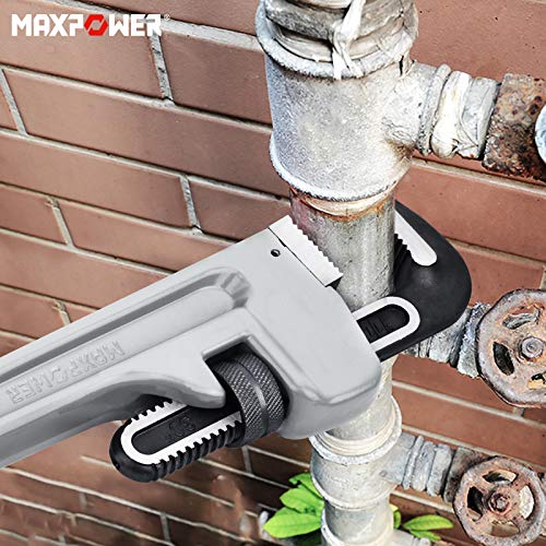 MAXPOWER Pipe Wrench 30-Inch, 760mm/30” Aluminum Straight Pipe Wrench Stillson Heavy Duty Plumbing Wrench Pipe Spanner for Plumber