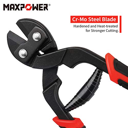 Bolt Cutter, MAXPOWER 200mm Mini Leverage Bolt and Metal Wire Cutter, Cable, Chain, Spring Snips Clippers