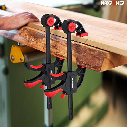 Carpenter Clamps 2 Pieces, MAXPOWER 150mm One Hand Bar Clamps Screw Clamp Stretch Range 340mm Max Clamping Force 100kg