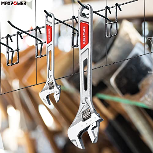 MAXPOWER Adjustable Spanner Set, Adjustable Wrench Set, 150mm/6 and 250mm/10, 2-Pieces